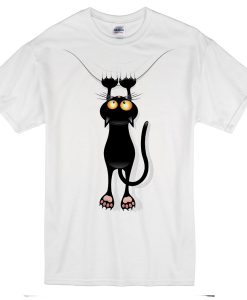 Scratching Black Cat T-Shirt