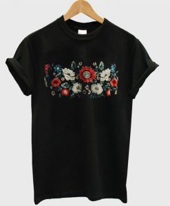 Black Grayish Top With a Floral T-Shirt