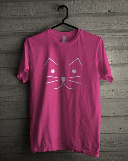 Pink Cat Face T-Shirt