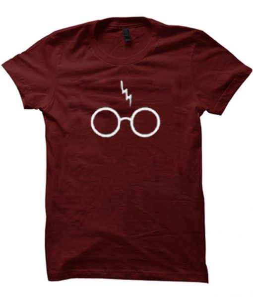 Scar Glasses Harry Potter Red Colour T-Shirt
