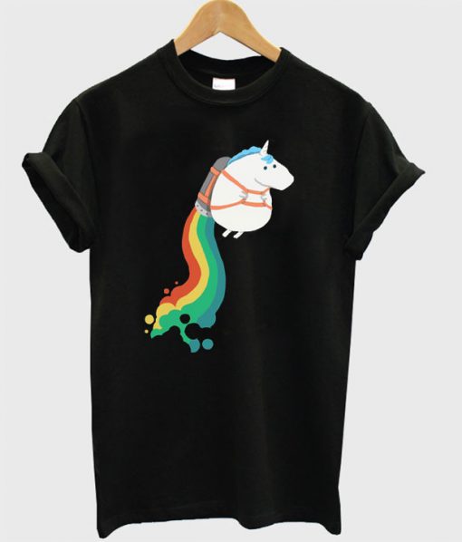 Unicorn Jetpack Rainbow T-Shirt