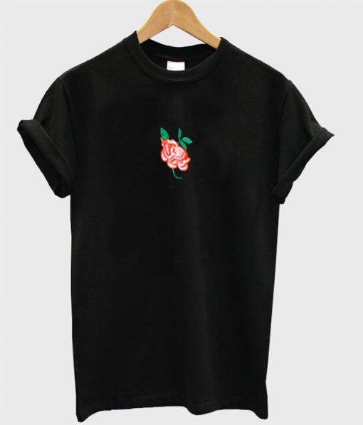 Grunge Rose Embroidery T-Shirt