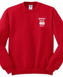 Newport Beach 1984 USA Red Sweatshirt