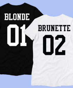 Blonde Brunette Couple Back T-Shirt