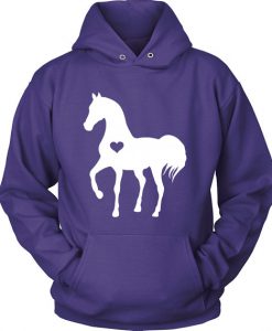 Heart Horse Purple Hoodie