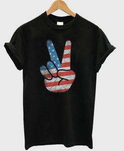 Patriotic Peace Sign USA T-Shirt