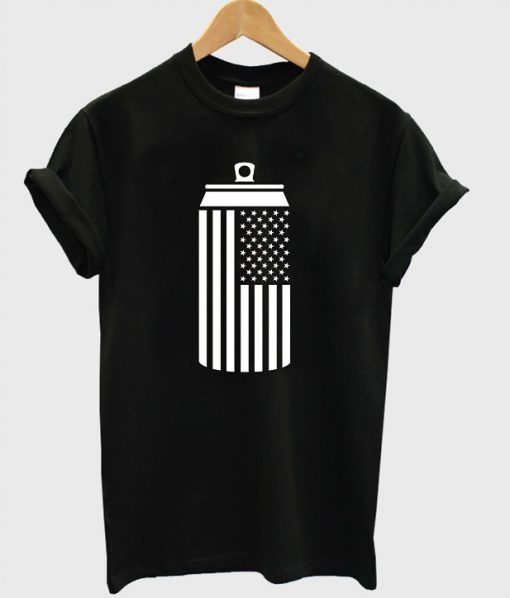 American Flag Beer Can Drinking T-Shirt