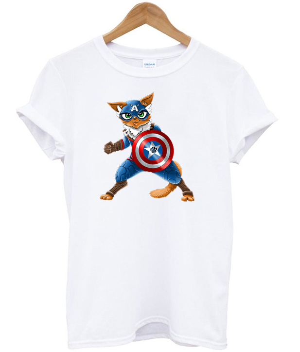 Captain America Cat Marvel T-Shirt