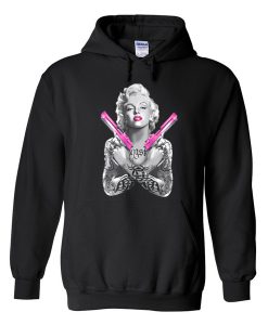 Marilyn Monroe With Pink Guns Hoodie