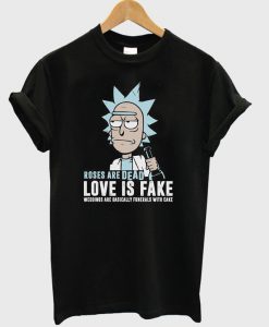 Roses Are Dead Valentines Day Rick Cartoon T-Shirt