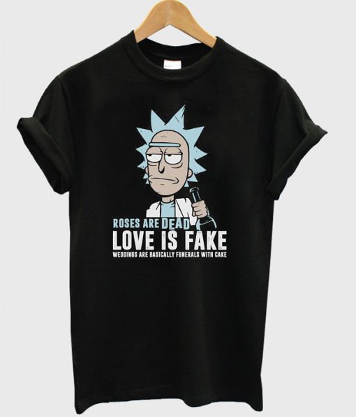 Roses Are Dead Valentines Day Rick Cartoon T-Shirt