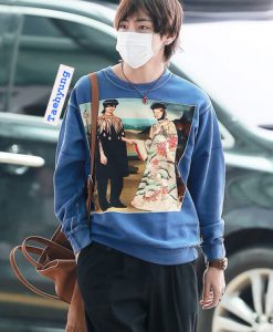 Taehyung BTS Blue Sweatshirt