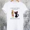 A Woman Cannot Survive On Books Alone She Also Nees A Cat T-Shirt