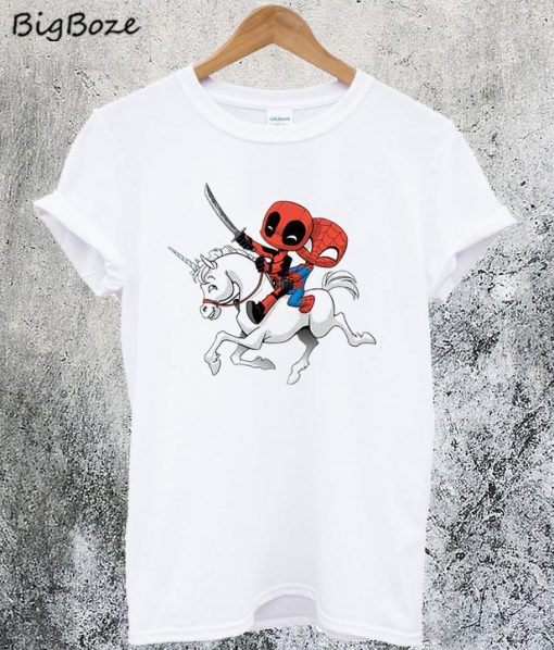 Spiderman and Deadpool Unicorn T-Shirt