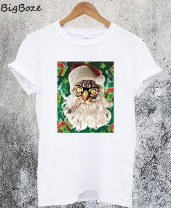 Cat Smoking Ugly Christmas T-Shirt