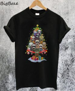 Horror Characters Nightmare Christmas Tree T-Shirt