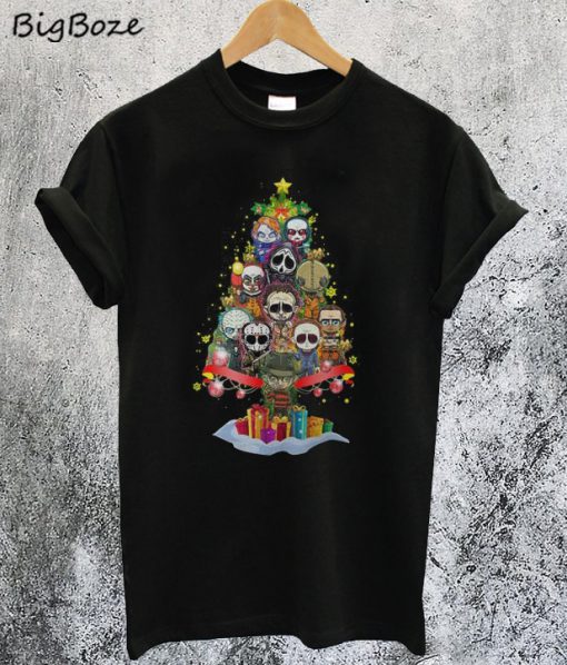 Horror Characters Nightmare Christmas Tree T-Shirt