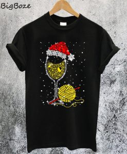 Yarn And Champagne Wine Glass T-Shirt