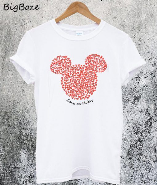 Damski Mickey Mouse Hearts T-Shirt