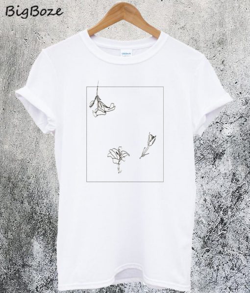 Flower Line Art T-Shirt