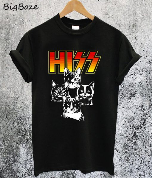 Hiss Kiss Cats Kittens Rock T-Shirt