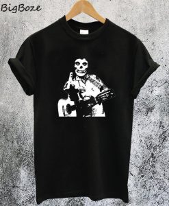 Johnny Cash The Misfits Middle Finger Black Skull T-Shirt