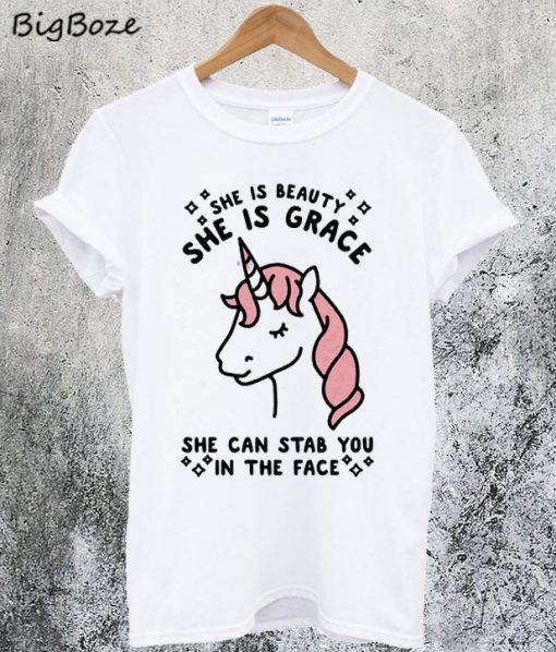 She Is Beauty She Is Grace Unicorn T-Shirt