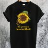 Sunflower This Girl Runs On Jesus and Music T-Shirt