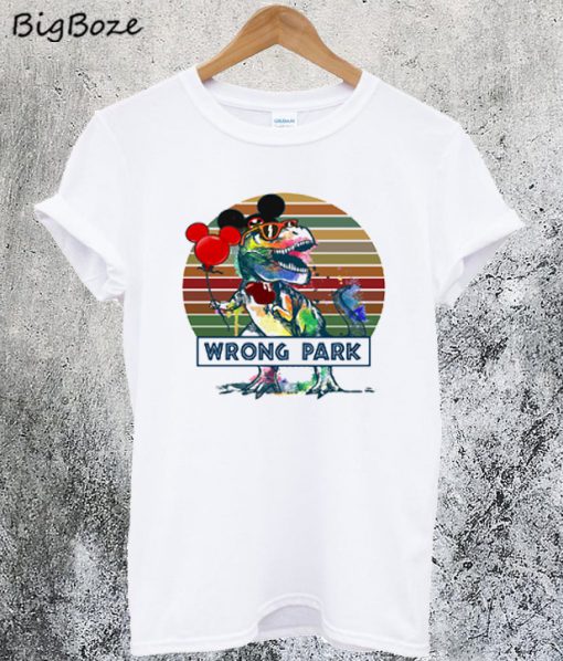 Wrong Park Dinosaur T-Rex T-Shirt