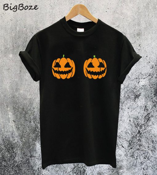Halloween Pumpkin Boobs T-Shirt