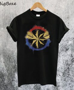 Captain Marvel Spray Paint Logo T-Shirt