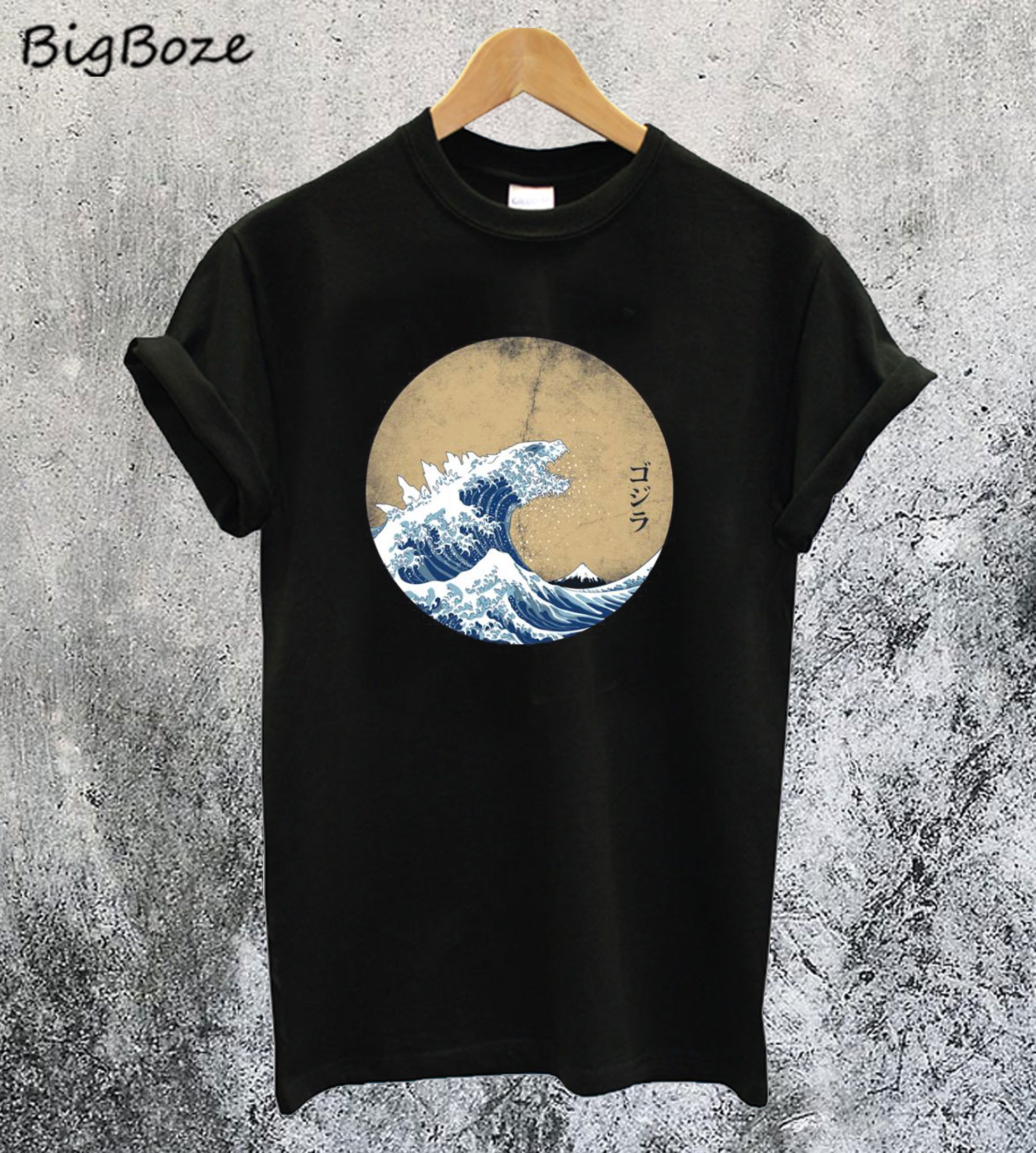 The Great Wave off Kanagawa Godzilla T-Shirt