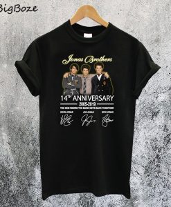 Jonas Brothers 14th Anniversary 2005 2019 Signatures T-Shirt