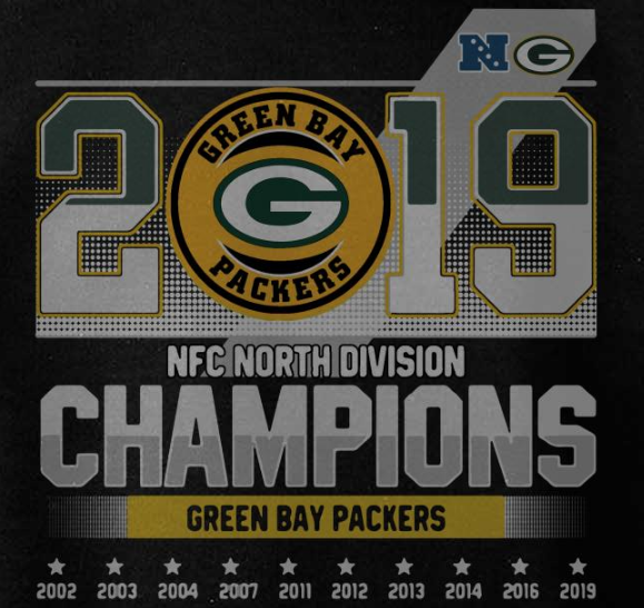 Green Bay Packers 2019 NFC North Division Champions T-Shirt - TeeNavi