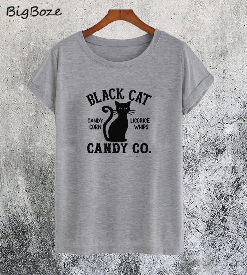 Black Cat Candy Halloween T-Shirt