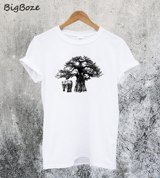 Baobab Tree and Elephants T-Shirt