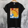 Catzilla Vintage Funny Cute Cat Art Japanese Sunset T-Shirt