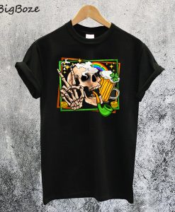 St Patricks Day Peace Skull T-Shirt