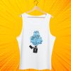 Flame Printing Black And White Trapstar Tank Top